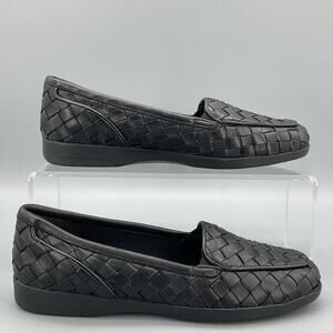 NEW Easy Spirit Women’s Devitt Woven Slip on Loafers Black Size 6.5M